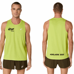 ASICS SILVER SINGLET NEON LIME